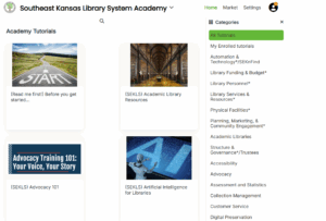 Screenshot of Niche Academy site.