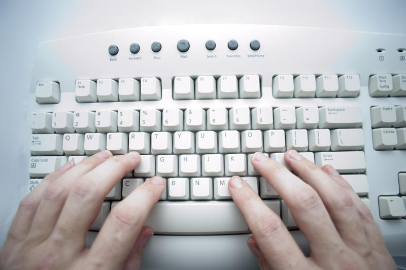 computer keyboard in use keyboard in use